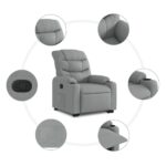 Fauteuil inclinable Gris clair Tissu – Image 5