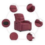 Fauteuil inclinable rouge bordeaux tissu – Image 5