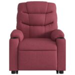 Fauteuil inclinable rouge bordeaux tissu – Image 6
