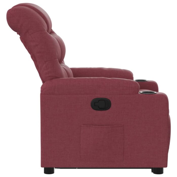 Fauteuil inclinable rouge bordeaux tissu – Image 7