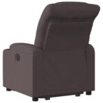 Fauteuil inclinable marron foncé tissu – Image 2