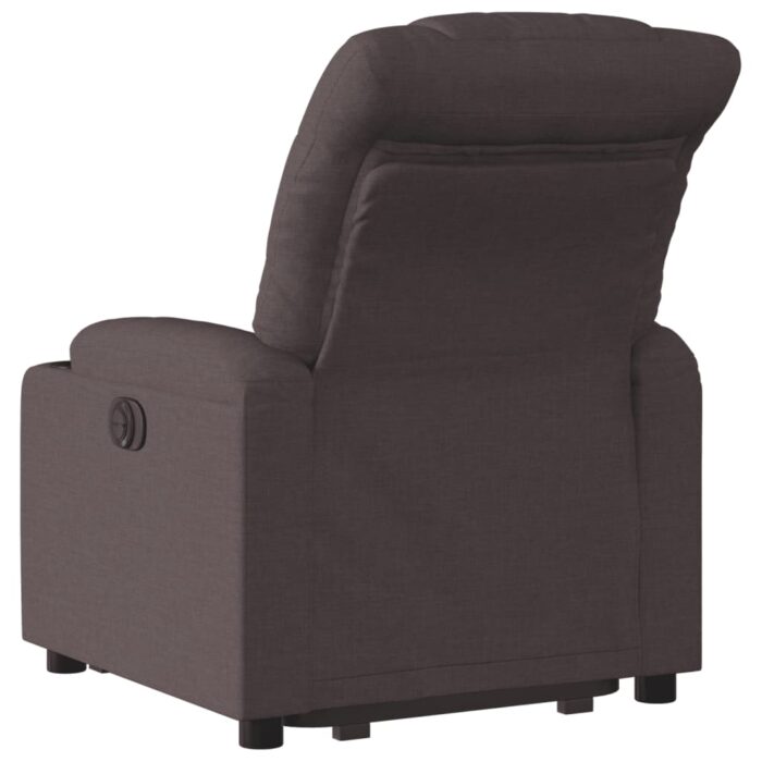 Fauteuil inclinable marron foncé tissu – Image 2