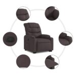 Fauteuil inclinable marron foncé tissu – Image 5