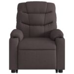 Fauteuil inclinable marron foncé tissu – Image 6