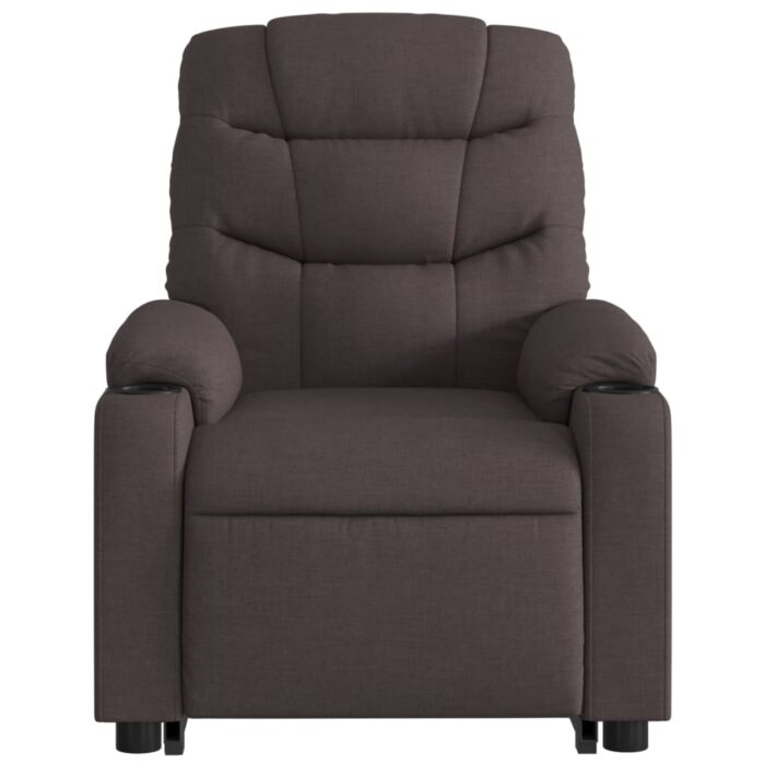 Fauteuil inclinable marron foncé tissu – Image 6