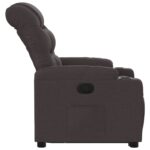 Fauteuil inclinable marron foncé tissu – Image 7