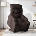 Fauteuil inclinable marron foncé tissu