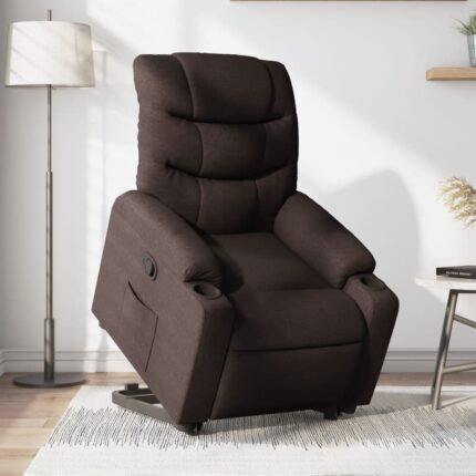 Fauteuil inclinable marron foncé tissu