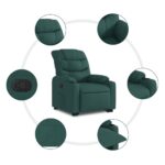 Fauteuil inclinable vert foncé tissu – Image 5