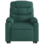 Fauteuil inclinable vert foncé tissu – Image 6