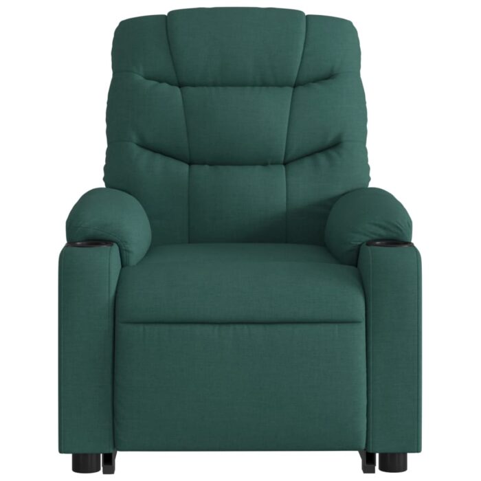 Fauteuil inclinable vert foncé tissu – Image 6