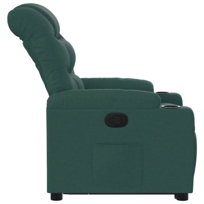 Fauteuil inclinable vert foncé tissu – Image 7