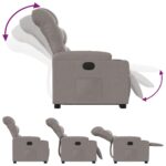 Fauteuil inclinable taupe tissu – Image 4