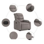 Fauteuil inclinable taupe tissu – Image 5