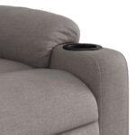 Fauteuil inclinable taupe tissu – Image 8