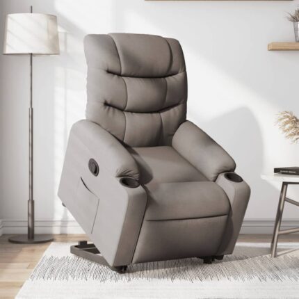 Fauteuil inclinable taupe tissu