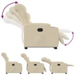 Fauteuil inclinable Crème Tissu – Image 4