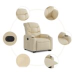 Fauteuil inclinable Crème Tissu – Image 5