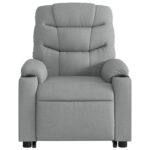 Fauteuil de massage inclinable Gris clair Tissu – Image 6