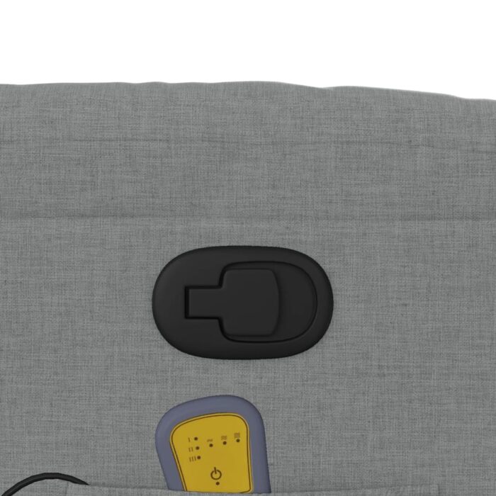 Fauteuil de massage inclinable Gris clair Tissu – Image 9