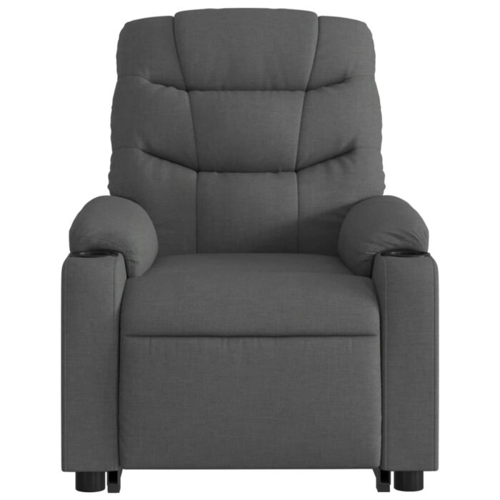 Fauteuil de massage inclinable Gris foncé Tissu – Image 6