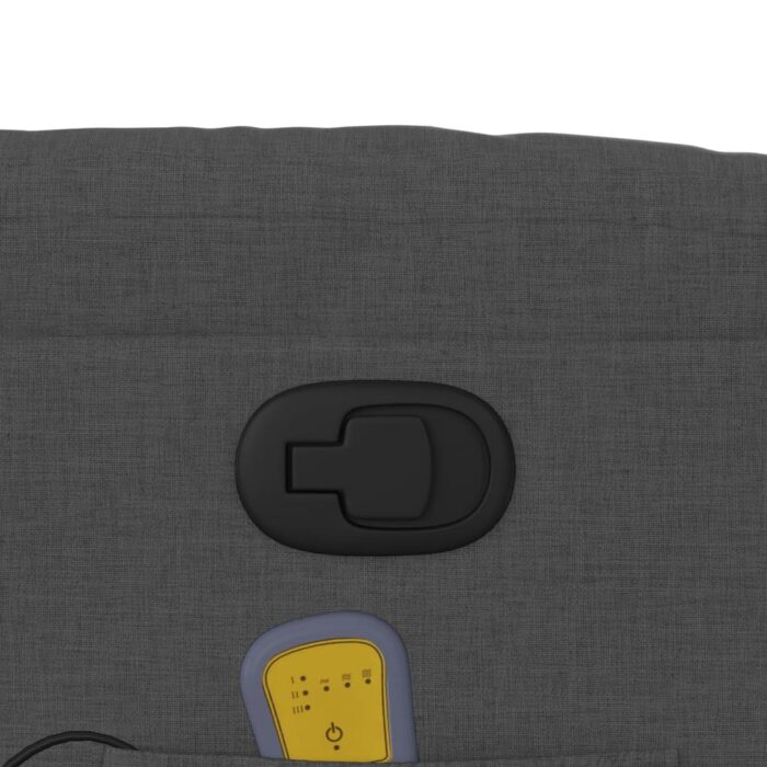 Fauteuil de massage inclinable Gris foncé Tissu – Image 9