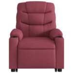 Fauteuil inclinable de massage Rouge bordeaux Tissu – Image 6
