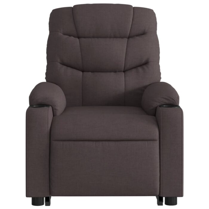 Fauteuil inclinable de massage Marron foncé Tissu – Image 6