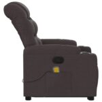 Fauteuil inclinable de massage Marron foncé Tissu – Image 7