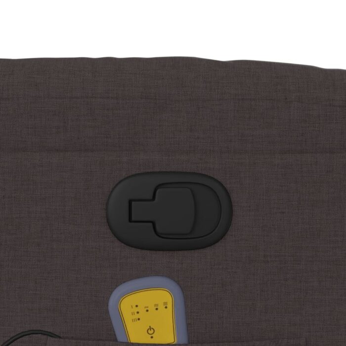 Fauteuil inclinable de massage Marron foncé Tissu – Image 9