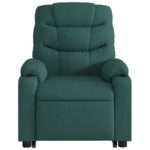 Fauteuil inclinable de massage Vert foncé Tissu – Image 6
