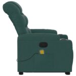 Fauteuil inclinable de massage Vert foncé Tissu – Image 7