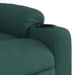 Fauteuil inclinable de massage Vert foncé Tissu – Image 8
