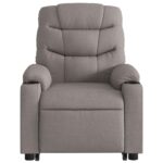 Fauteuil inclinable de massage Taupe Tissu – Image 6