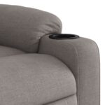 Fauteuil inclinable de massage Taupe Tissu – Image 8