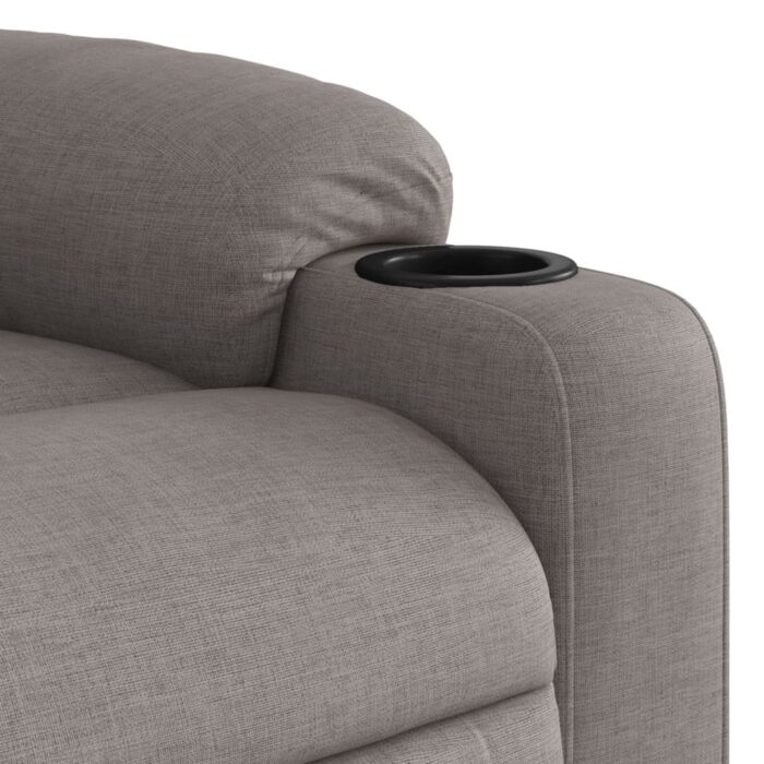Fauteuil inclinable de massage Taupe Tissu – Image 8
