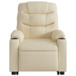 Fauteuil inclinable de massage Crème Tissu – Image 6