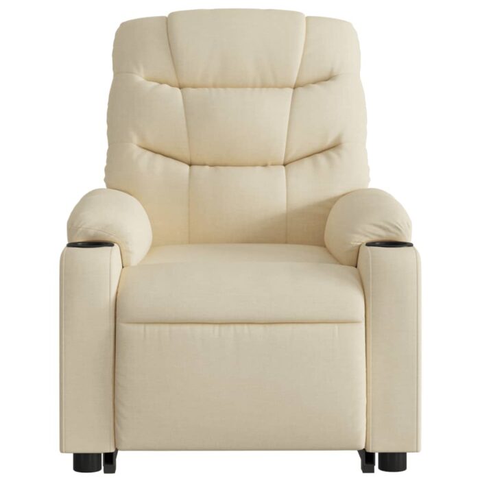 Fauteuil inclinable de massage Crème Tissu – Image 6