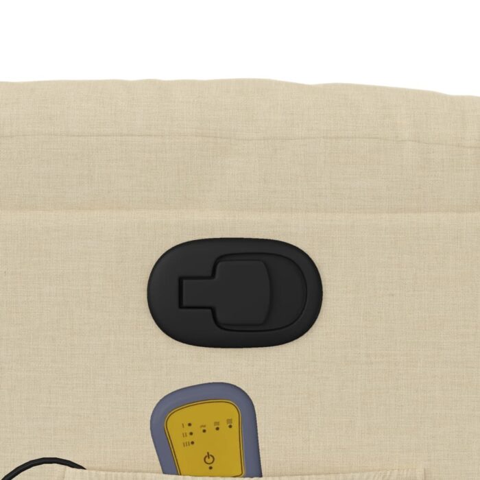 Fauteuil inclinable de massage Crème Tissu – Image 9