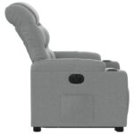 Fauteuil inclinable électrique gris clair tissu – Image 7