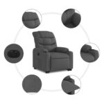 Fauteuil inclinable électrique gris foncé tissu – Image 5