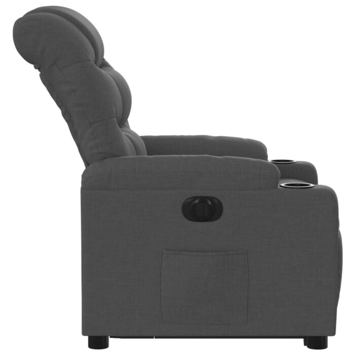 Fauteuil inclinable électrique gris foncé tissu – Image 7