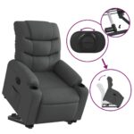 Fauteuil inclinable électrique gris foncé tissu – Image 8
