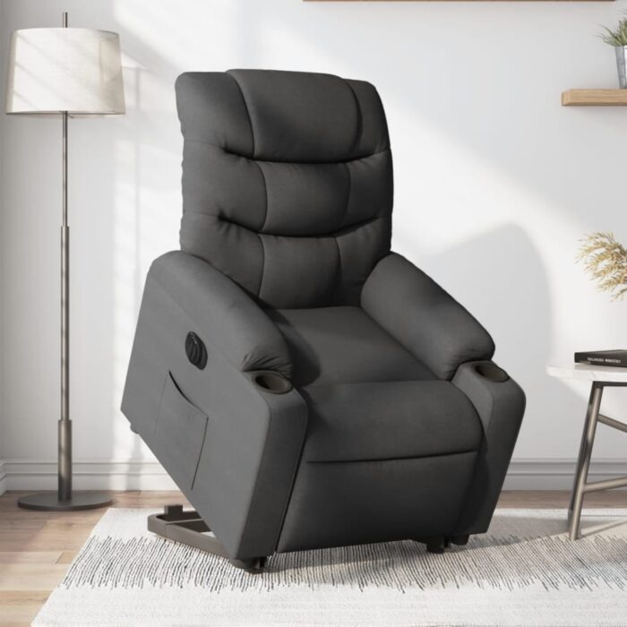 Fauteuil inclinable électrique gris foncé tissu – Image 1