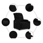 Fauteuil inclinable électrique noir tissu – Image 5