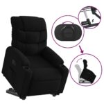 Fauteuil inclinable électrique noir tissu – Image 8