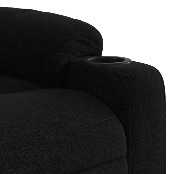 Fauteuil inclinable électrique noir tissu – Image 9