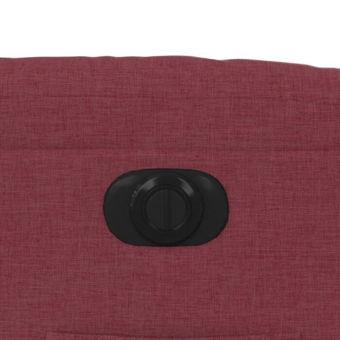 Fauteuil inclinable électrique rouge bordeaux tissu – Image 10