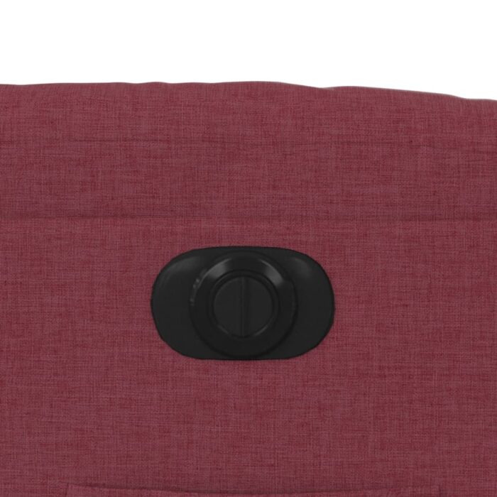 Fauteuil inclinable électrique rouge bordeaux tissu – Image 11