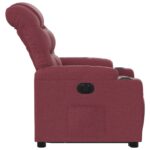 Fauteuil inclinable électrique rouge bordeaux tissu – Image 7